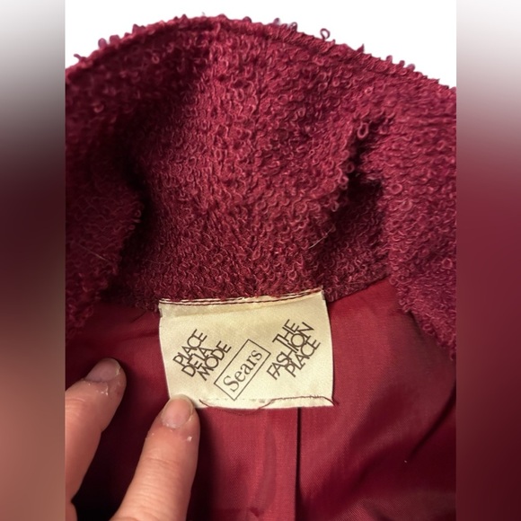 Vintage Sears skirt suit burgundy beautiful 2 piece - Picture 6 of 7